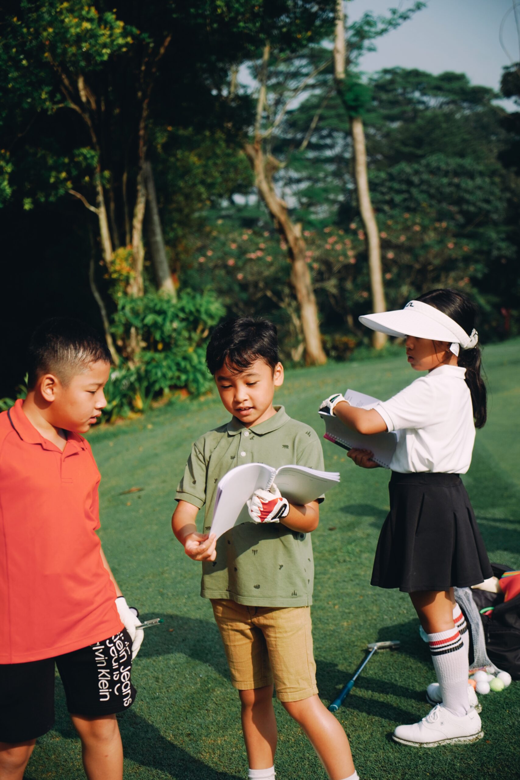 kids learning the technical skills from the book